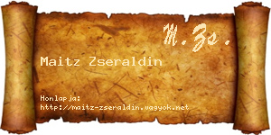 Maitz Zseraldin névjegykártya